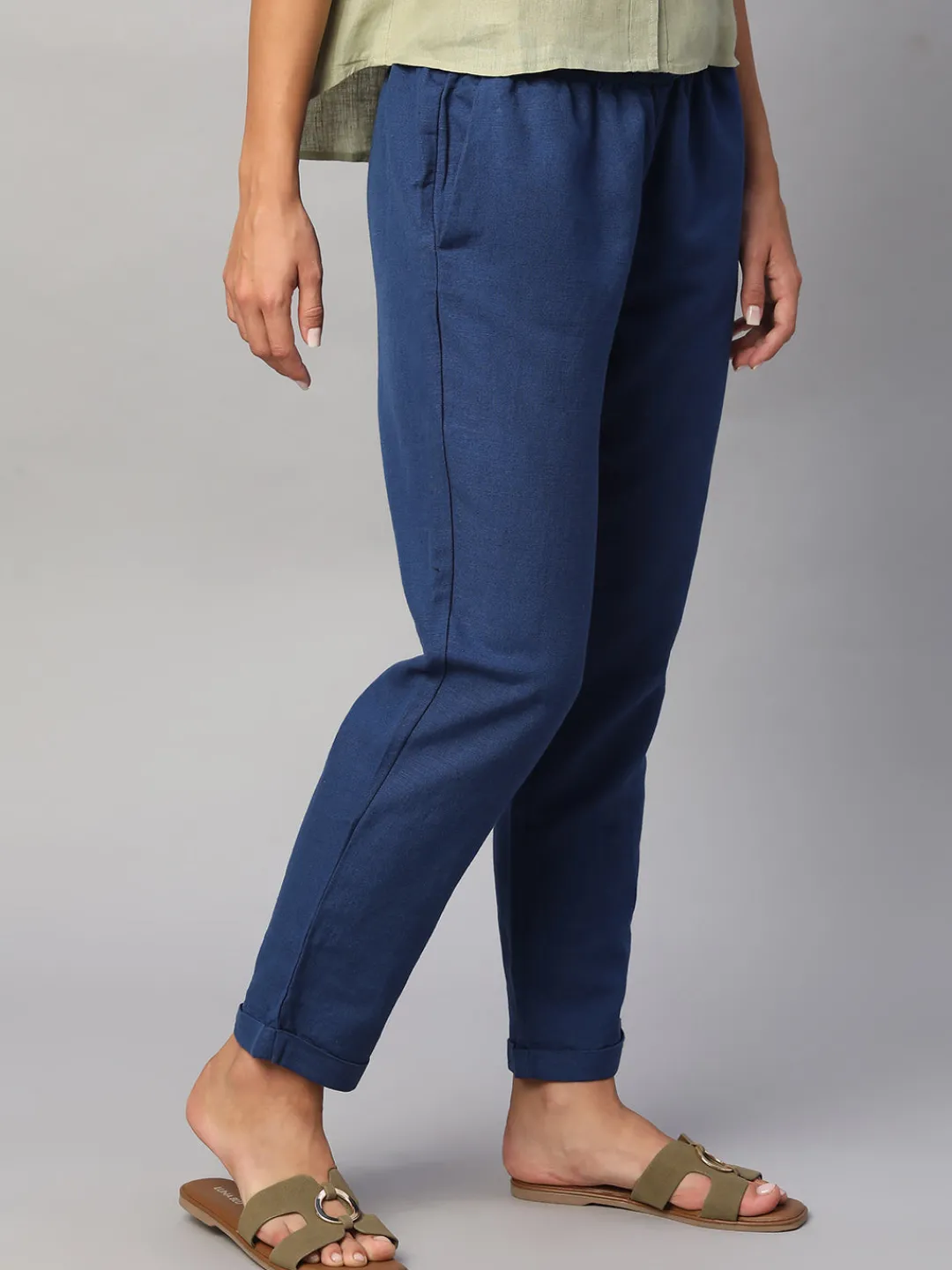 Women Cottonworld Pants | Pants^Women's Linen Cotton Regular Fit Pant