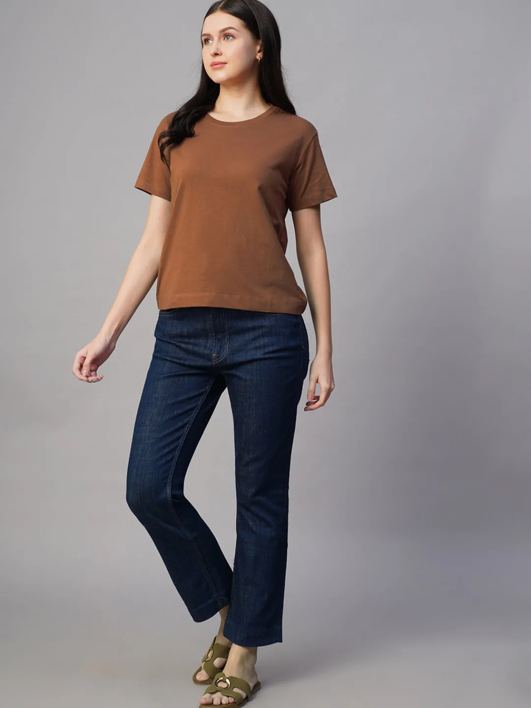 Women Cottonworld Round Neck | Regular Fit^Women's 100% Cotton Regular Fit Tshirt