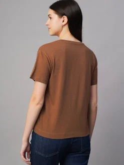 Women Cottonworld Round Neck | Regular Fit^Women's 100% Cotton Regular Fit Tshirt