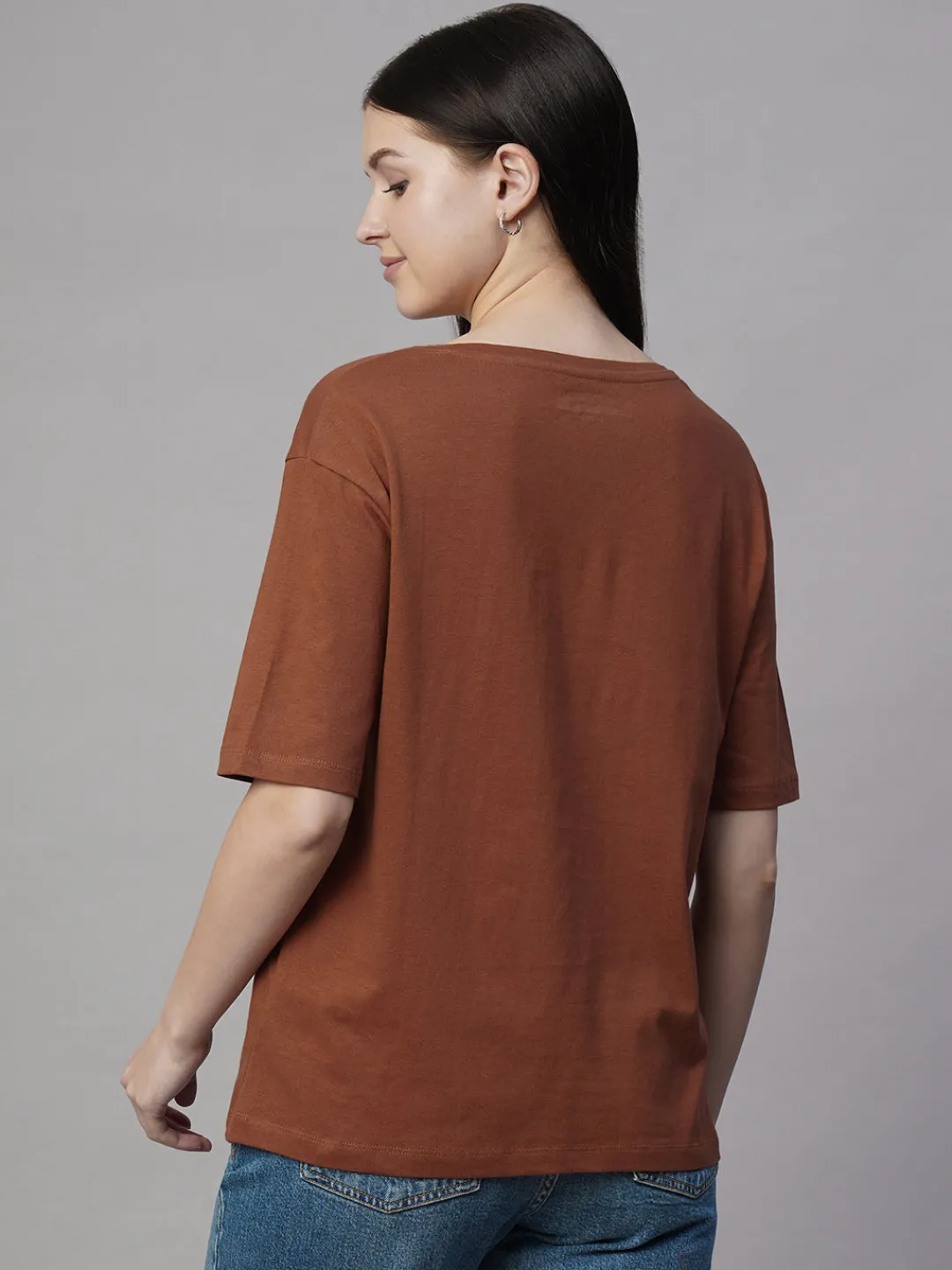 Women Cottonworld V-Neck | Regular Fit^Women's 100% Cotton Regular Fit Tshirt