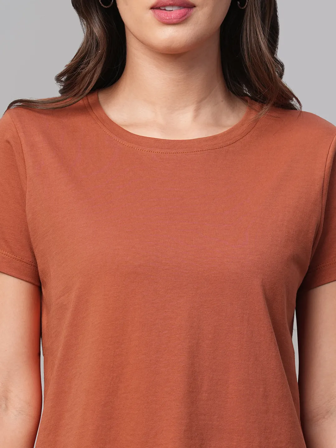 Women Cottonworld Round Neck | Regular Fit^Women's 100% Cotton Regular Fit Tshirt