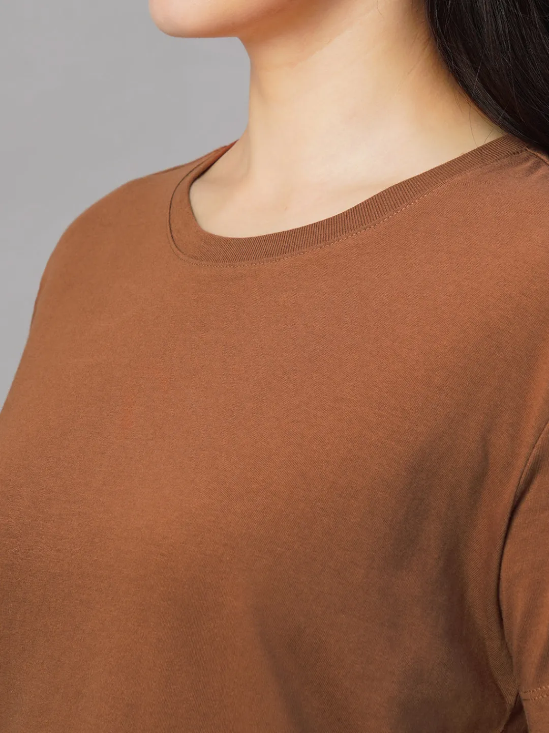 Women Cottonworld Round Neck | Regular Fit^Women's 100% Cotton Regular Fit Tshirt