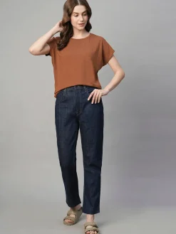Women Cottonworld Round Neck | Regular Fit^Women's Cotton Bamboo Elastane Regular Fit Tshirt