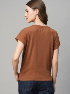 Women Cottonworld Round Neck | Regular Fit^Women's Cotton Bamboo Elastane Regular Fit Tshirt