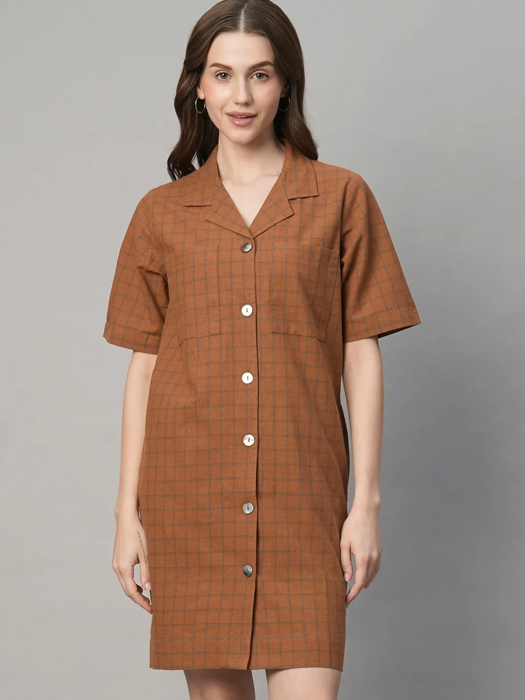 Women Cottonworld Dresses | Dresses^Women's Cotton Linen Regular Fit Dress