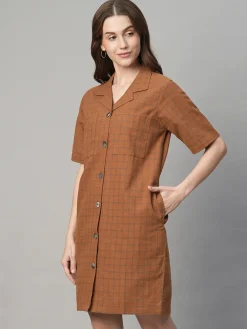 Women Cottonworld Dresses | Dresses^Women's Cotton Linen Regular Fit Dress