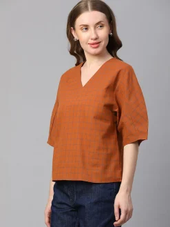 Women Cottonworld Tops & Shirts | Tops & Shirts^Women's Cotton Linen Regular Fit Blouse