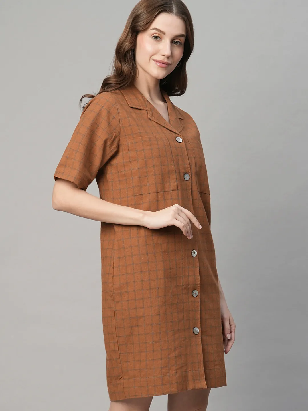 Women Cottonworld Dresses | Dresses^Women's Cotton Linen Regular Fit Dress