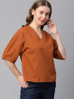 Women Cottonworld Tops & Shirts | Tops & Shirts^Women's Cotton Linen Regular Fit Blouse