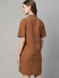Women Cottonworld Dresses | Dresses^Women's Cotton Linen Regular Fit Dress