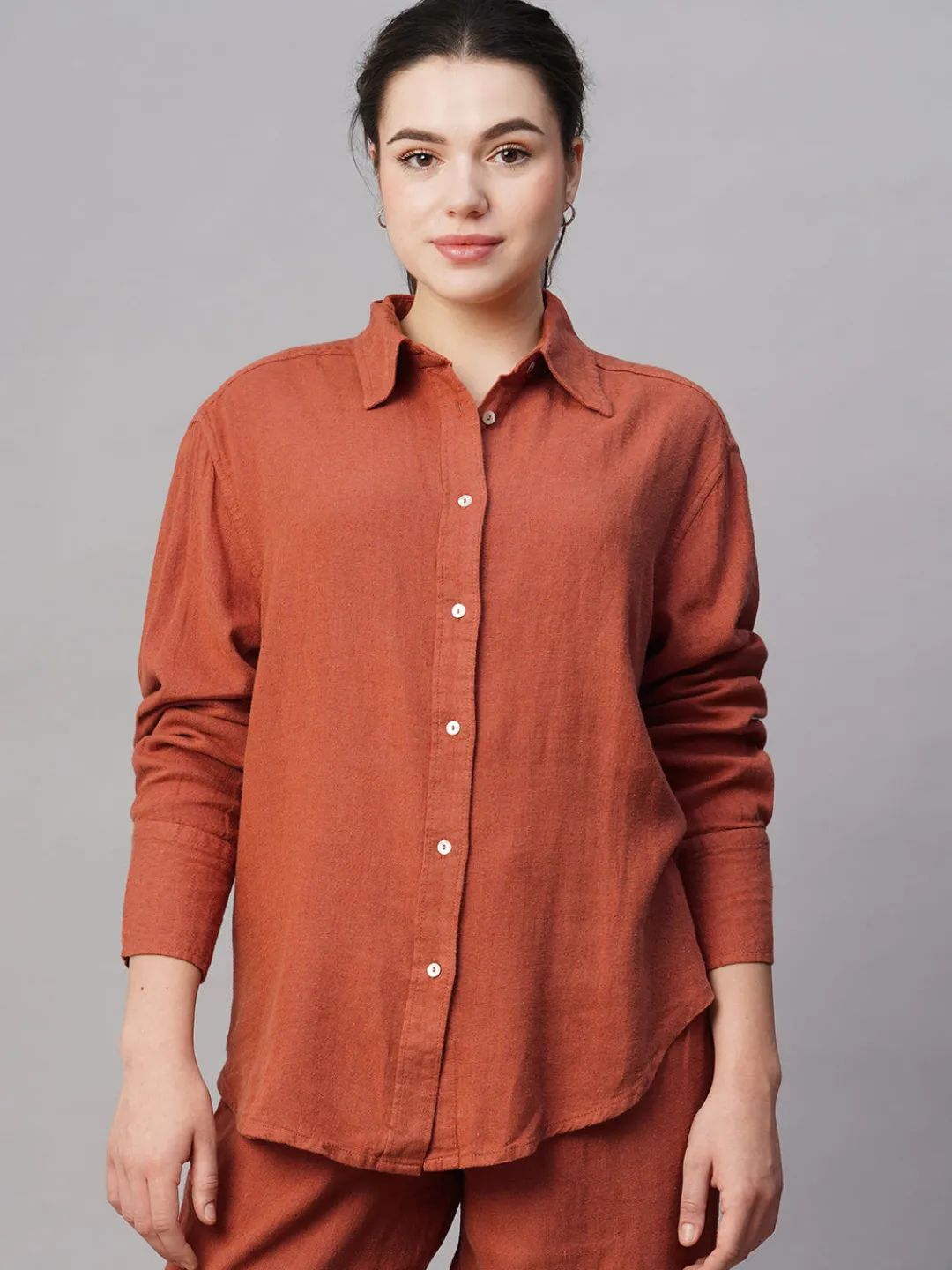 Women Cottonworld Womens Co-Ord Sets^Women's Cotton Viscose Boxy Fit Blouse