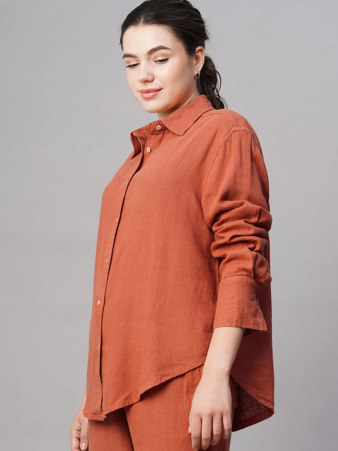 Women Cottonworld Womens Co-Ord Sets^Women's Cotton Viscose Boxy Fit Blouse
