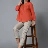 Women Cottonworld Tops & Shirts | Tops & Shirts^Women's Linen Regular Fit Blouse