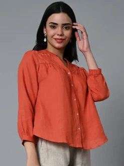 Women Cottonworld Tops & Shirts | Tops & Shirts^Women's Linen Regular Fit Blouse