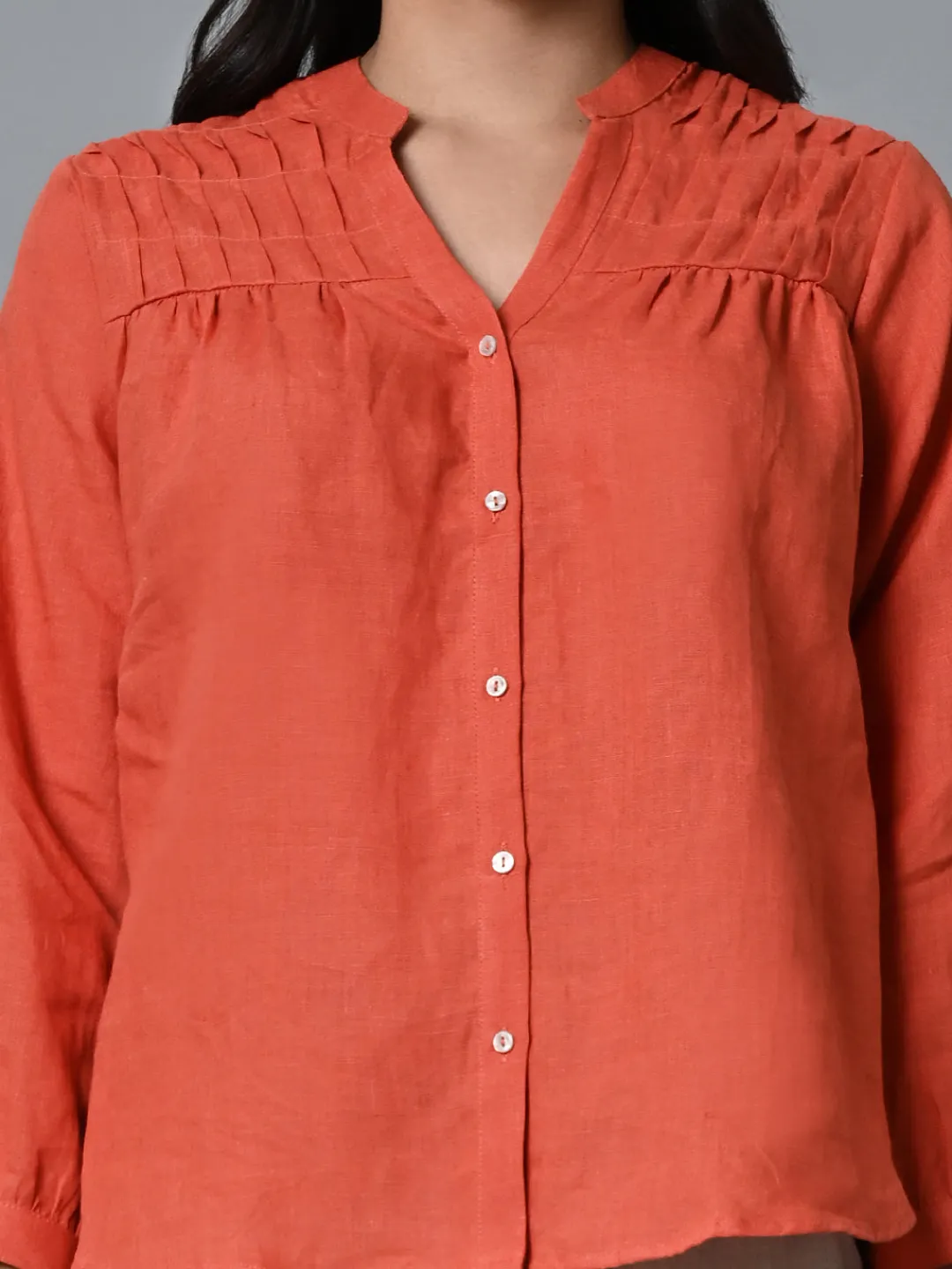 Women Cottonworld Tops & Shirts | Tops & Shirts^Women's Linen Regular Fit Blouse
