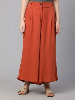 Women Cottonworld Culottes^Women's Linen Viscose Regular Fit Culotte