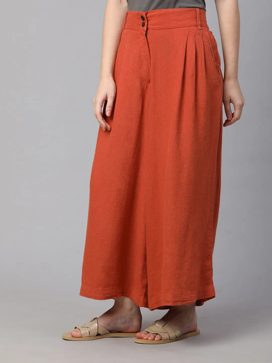 Women Cottonworld Culottes^Women's Linen Viscose Regular Fit Culotte