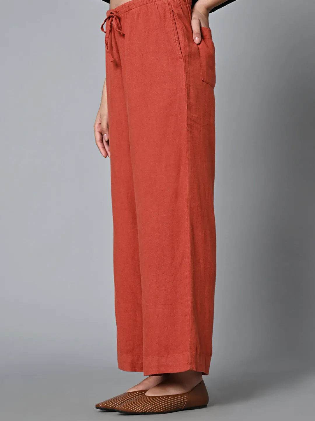 Women Cottonworld Trousers | Womens Co-Ord Sets^Women's Linen Viscose Regular Fit Pant