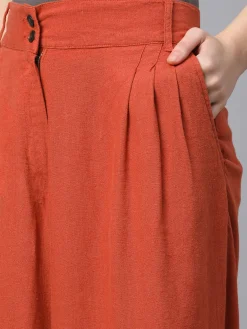 Women Cottonworld Culottes^Women's Linen Viscose Regular Fit Culotte