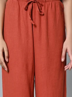 Women Cottonworld Trousers | Womens Co-Ord Sets^Women's Linen Viscose Regular Fit Pant