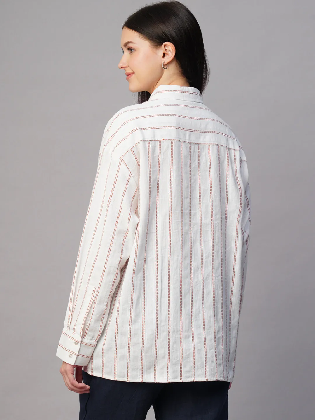Women Cottonworld Tops & Shirts | Tops & Shirts^Women's al Cotton Linen Boxy Fit Blouse