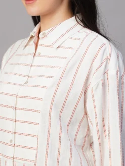 Women Cottonworld Tops & Shirts | Tops & Shirts^Women's al Cotton Linen Boxy Fit Blouse