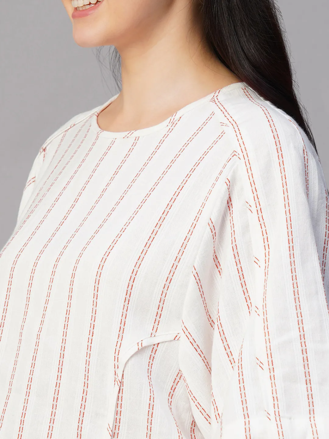 Women Cottonworld Tops & Shirts | Tops & Shirts^Women's al Cotton Linen Boxy Fit Blouse