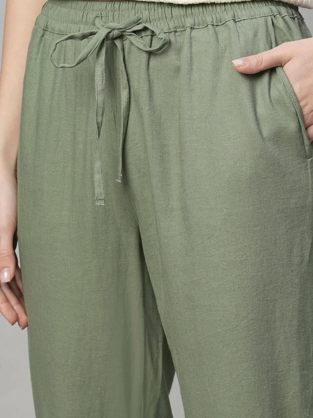 Women Cottonworld Pants | Pants^Women's Linen Viscose Regular Fit Pant