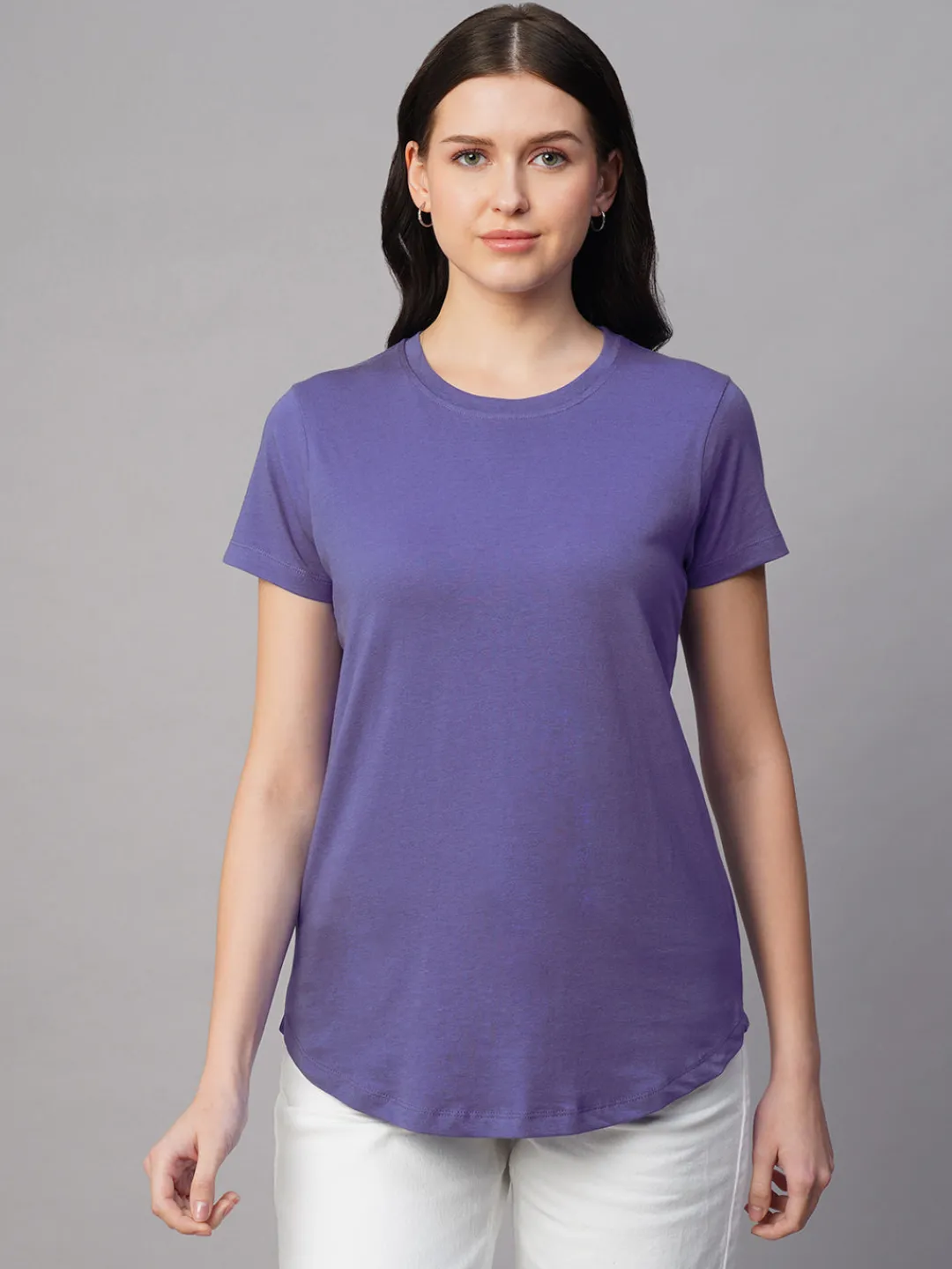 Women Cottonworld Round Neck | Regular Fit^Women's 100% Cotton Regular Fit Tshirt