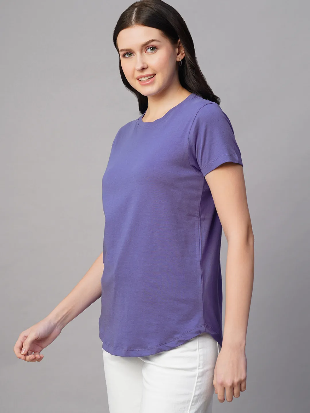 Women Cottonworld Round Neck | Regular Fit^Women's 100% Cotton Regular Fit Tshirt