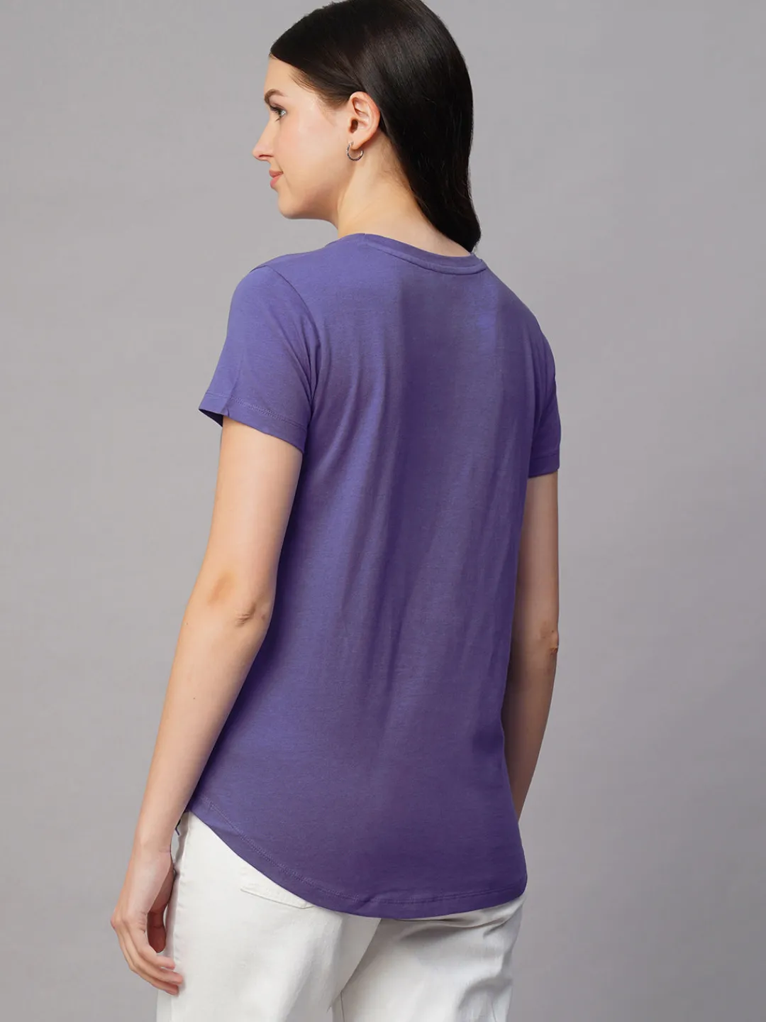 Women Cottonworld Round Neck | Regular Fit^Women's 100% Cotton Regular Fit Tshirt