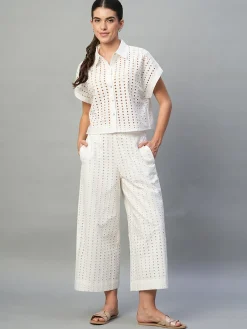 Women Cottonworld Womens Co-Ord Sets^Women's 100% Cotton Boxy Fit Blouse