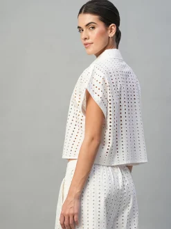 Women Cottonworld Womens Co-Ord Sets^Women's 100% Cotton Boxy Fit Blouse