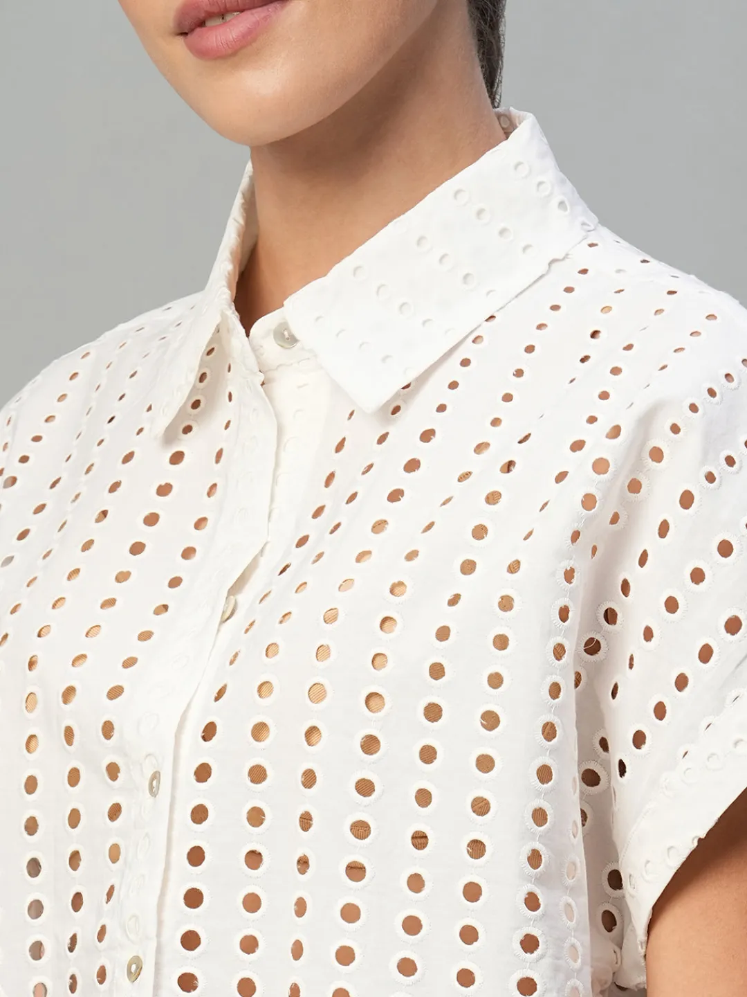 Women Cottonworld Womens Co-Ord Sets^Women's 100% Cotton Boxy Fit Blouse