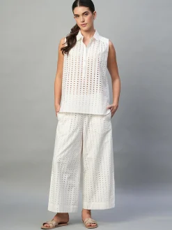Women Cottonworld Womens Co-Ord Sets^Women's 100% Cotton Regular Fit Blouse