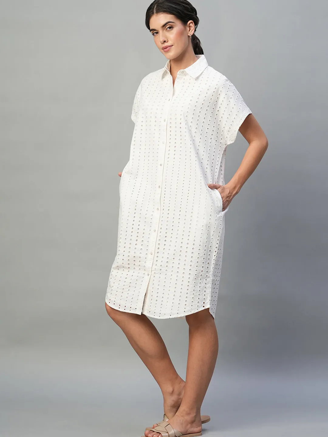 Women Cottonworld Dresses^Women's 100% Cotton Regular Fit Dress