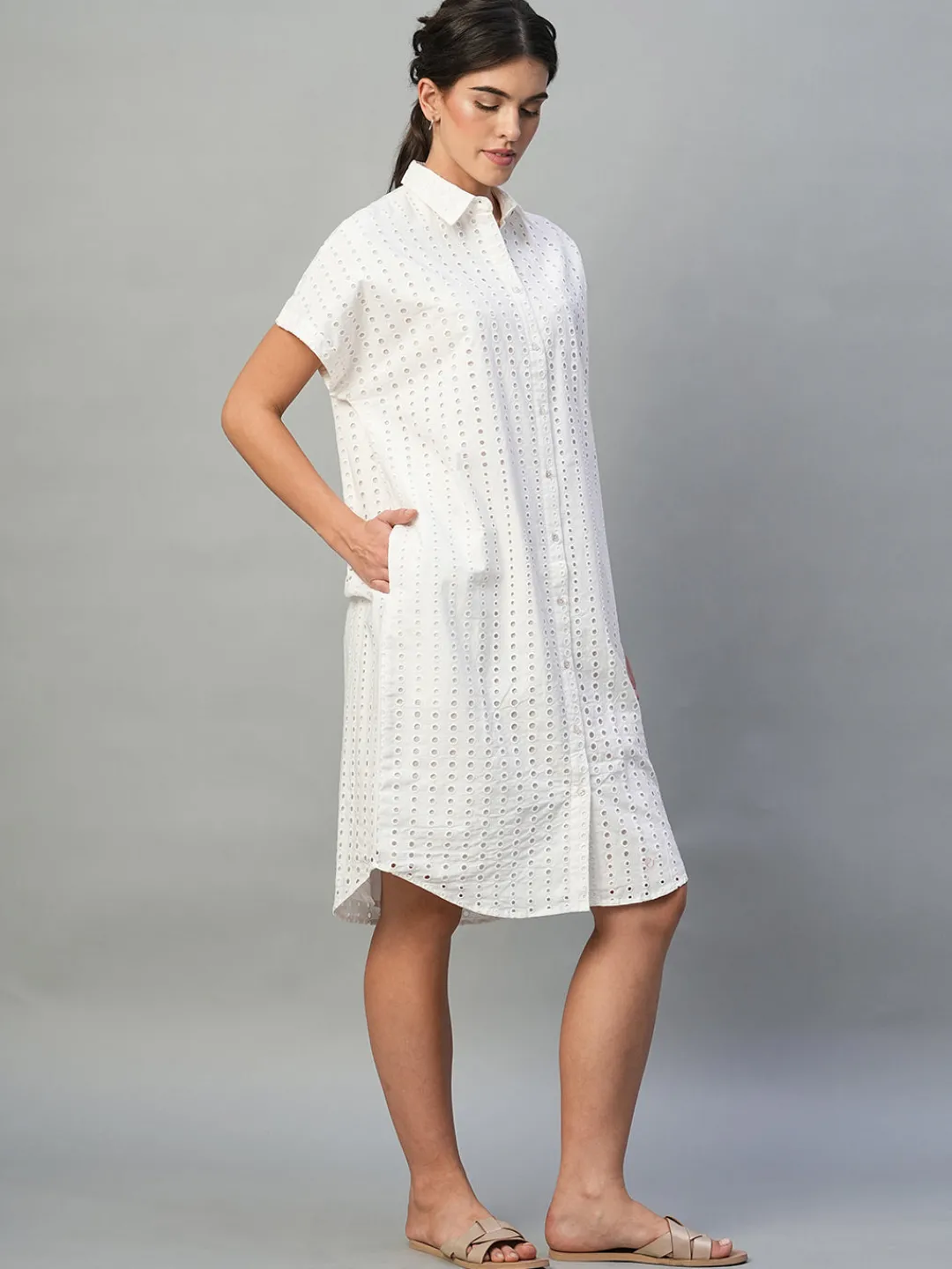 Women Cottonworld Dresses^Women's 100% Cotton Regular Fit Dress