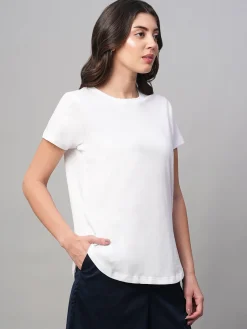 Women Cottonworld Round Neck | Regular Fit^Women's 100% Cotton Regular Fit Tshirt
