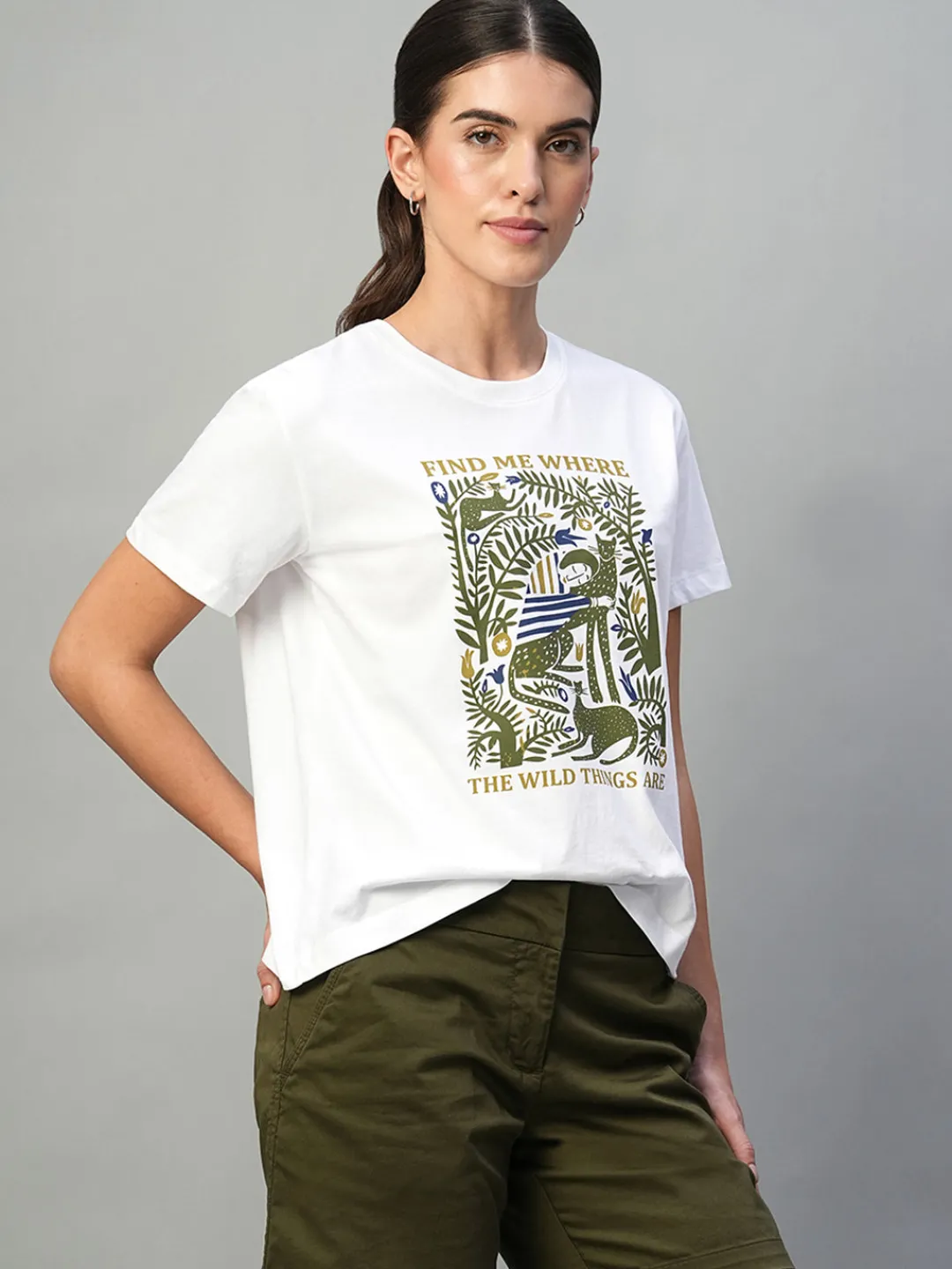 Women Cottonworld Round Neck | Regular Fit^Women's 100% Cotton Regular Fit Tshirt