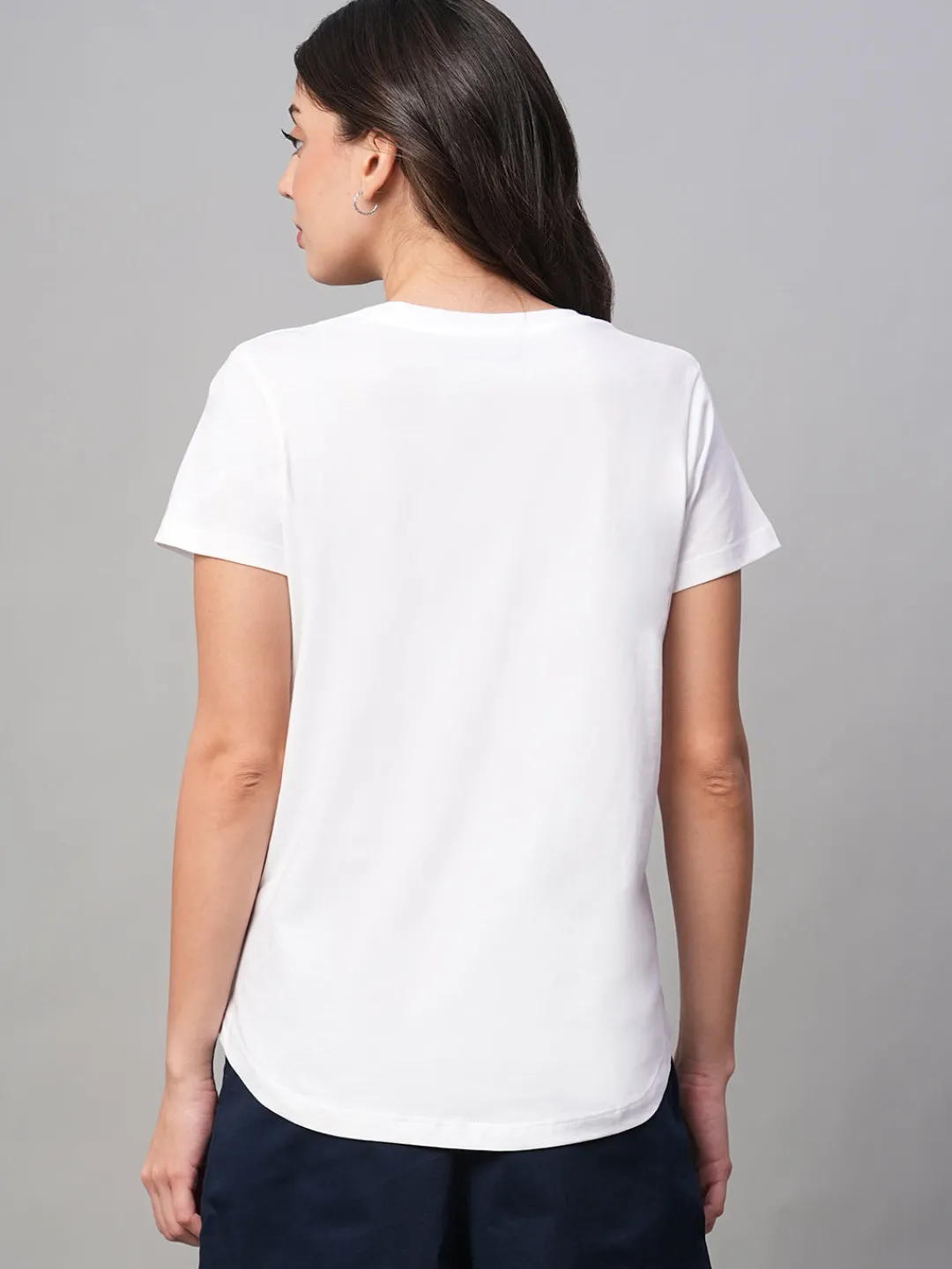 Women Cottonworld Round Neck | Regular Fit^Women's 100% Cotton Regular Fit Tshirt