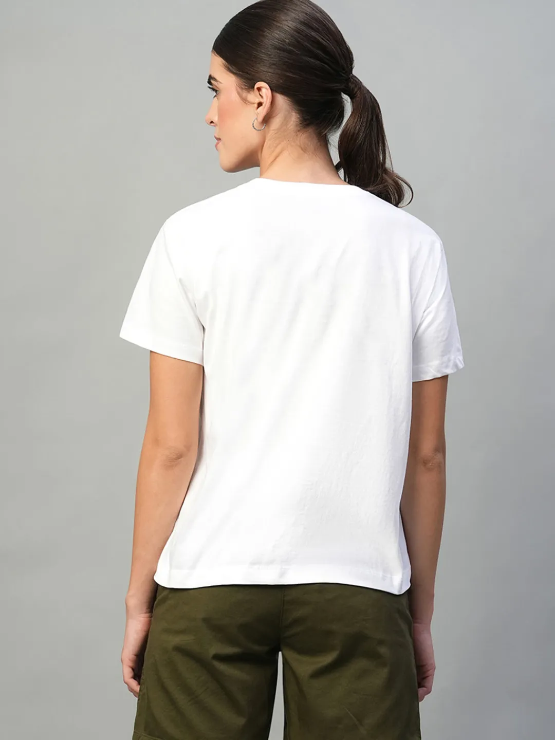 Women Cottonworld Round Neck | Regular Fit^Women's 100% Cotton Regular Fit Tshirt