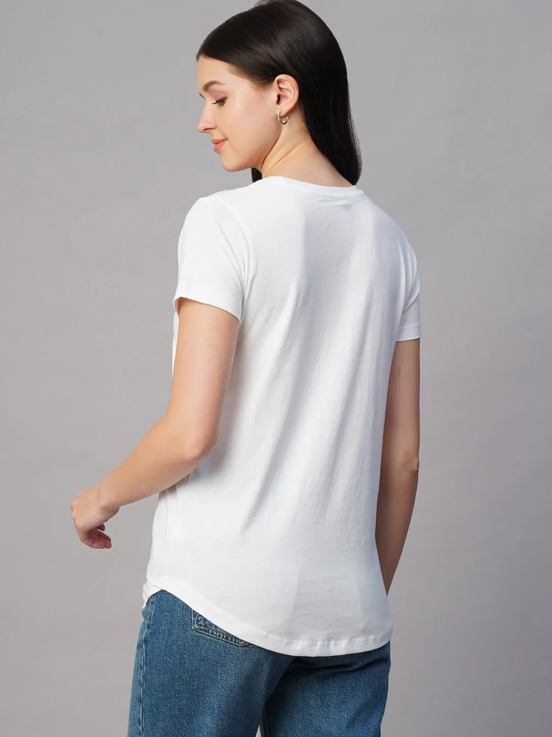 Women Cottonworld Round Neck | Regular Fit^Women's 100% Cotton Regular Fit Tshirt