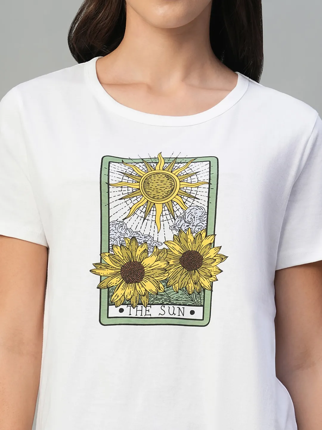 Women Cottonworld Round Neck | Regular Fit^Women's 100% Cotton Regular Fit Tshirt