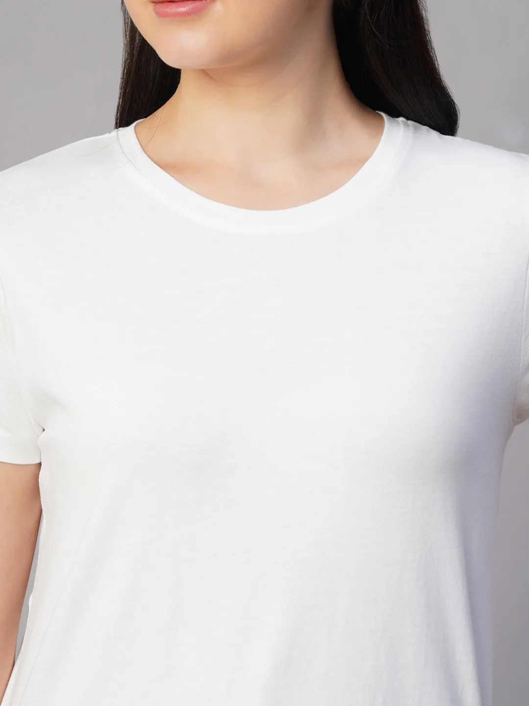 Women Cottonworld Round Neck | Regular Fit^Women's 100% Cotton Regular Fit Tshirt