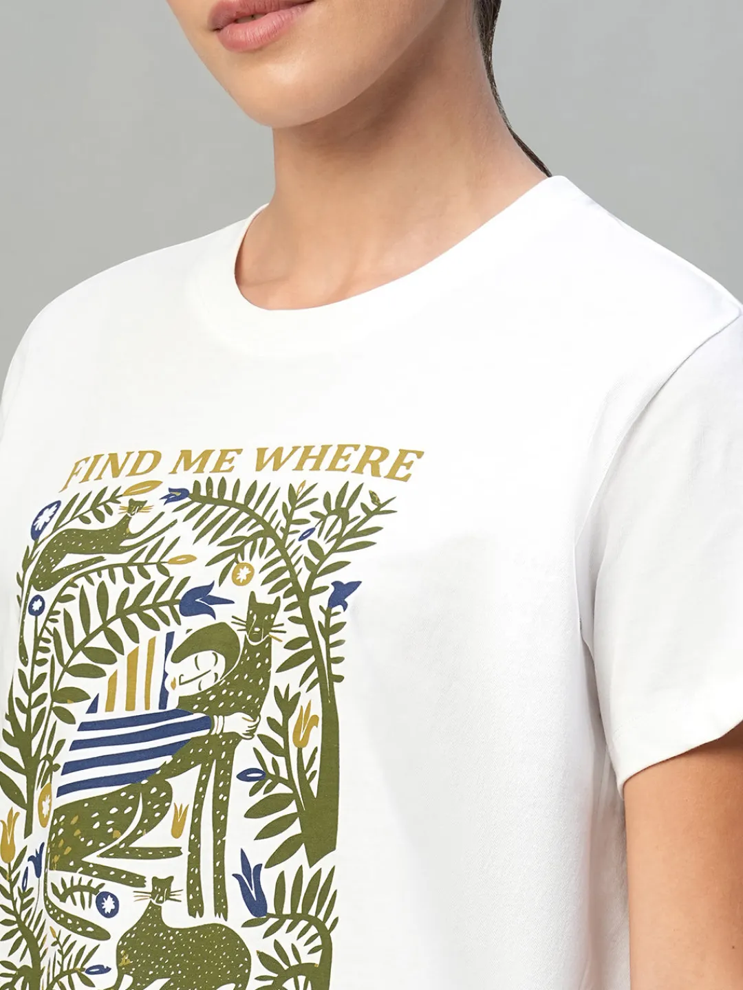 Women Cottonworld Round Neck | Regular Fit^Women's 100% Cotton Regular Fit Tshirt