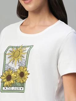 Women Cottonworld Round Neck | Regular Fit^Women's 100% Cotton Regular Fit Tshirt