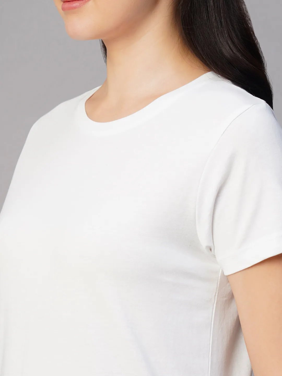 Women Cottonworld Round Neck | Regular Fit^Women's 100% Cotton Regular Fit Tshirt