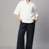 Women Cottonworld Tops & Shirts | Tops & Shirts^Women's 100% Linen Boxy Fit Blouse
