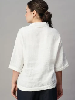 Women Cottonworld Tops & Shirts | Tops & Shirts^Women's 100% Linen Boxy Fit Blouse