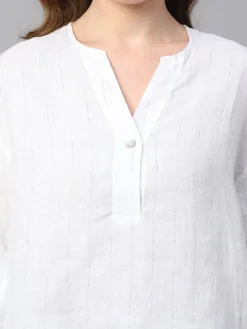 Women Cottonworld Tops & Shirts | Tops & Shirts^Women's 100% Linen Boxy Fit Blouse